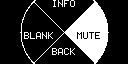 Maestro の画面: パイメニュー(右の MUTE を選んだところ)