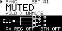 Maestro の画面: 注意書きの例(Maestro の MUTED)